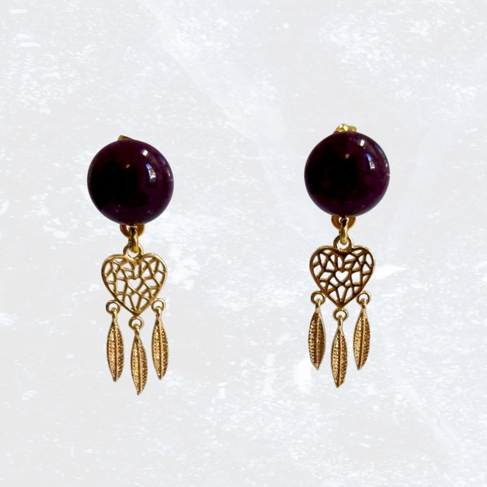 Dream Catcher Amethyst Earrings